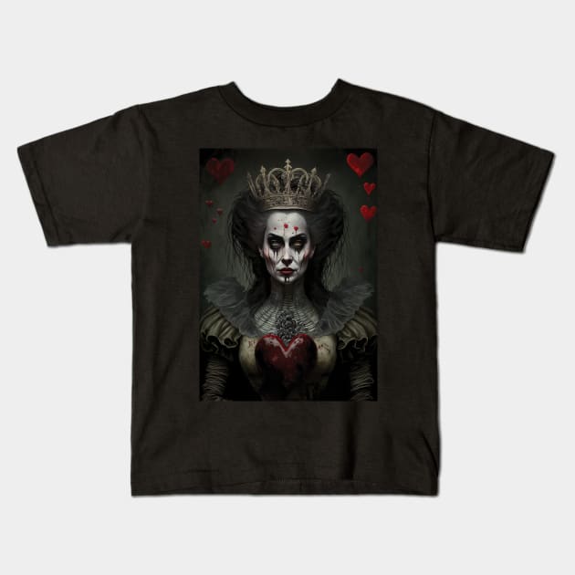 Queen of Hearts - Alice's Adventures in Wonderland Kids T-Shirt by Focused Instability